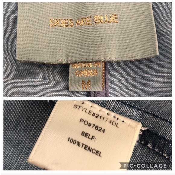 Skies Are Blue Chambray Utility Jacket Stitch Fix - Picture 5 of 6